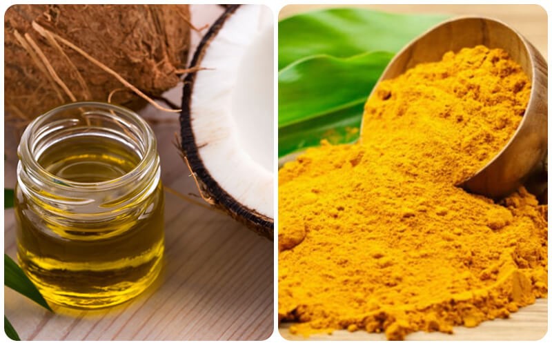 Trị nứt gót chân bằng dầu dừa và nghệ