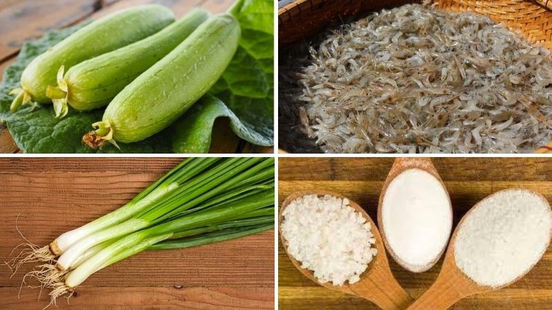 Nguyên liệu làm canh mướp nấu tép