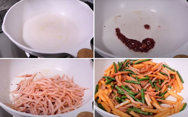 Xào sơ rau củ