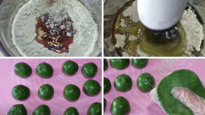 Chia bột và nặn bánh