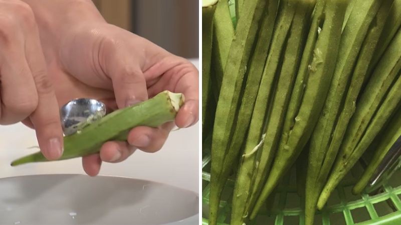 Sơ chế đậu bắp