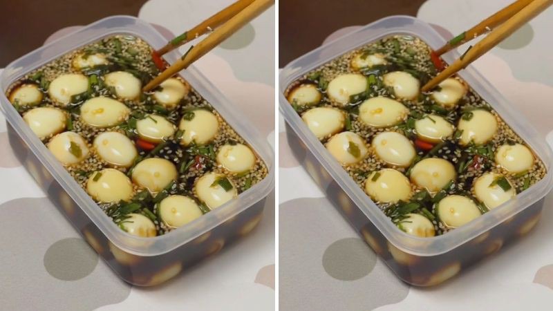 Cách làm trứng cút lòng đào ngâm nước tương cực ngon và đưa cơm