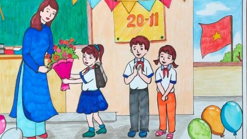 Bức tranh chủ đề 20/11