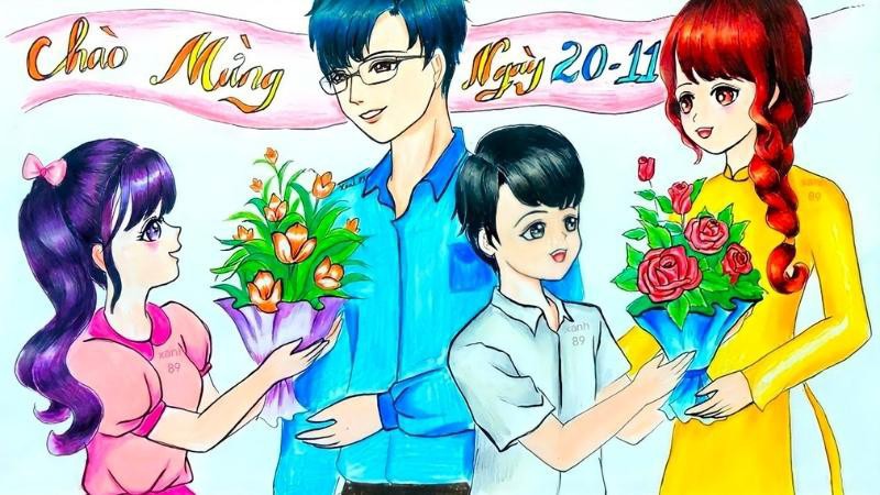 Tranh 20/11 tặng thầy cô