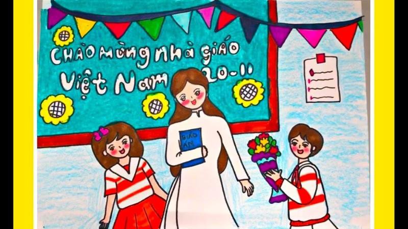 Vẽ tranh 20/11 chibi