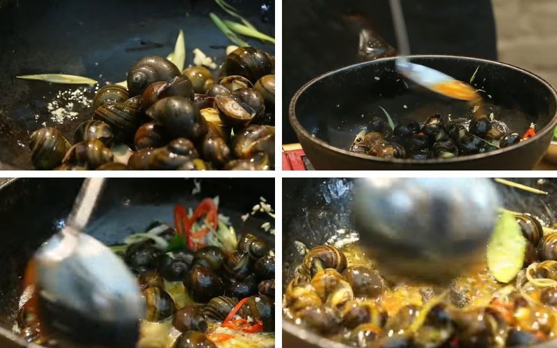 Chế biến ốc mít xào cay