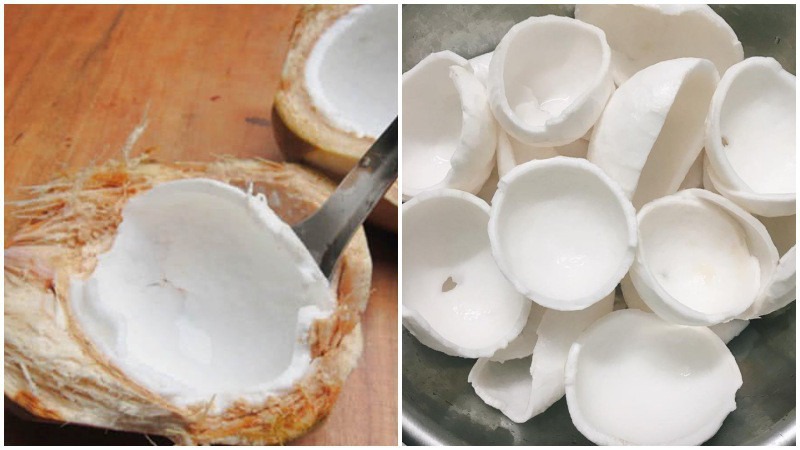 Mẹo lấy cùi dừa cực dễ, ở văn phòng cũng làm được