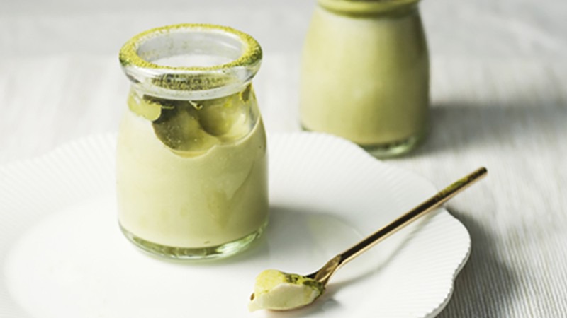 Bánh panna cotta trà xanh thơm lừng