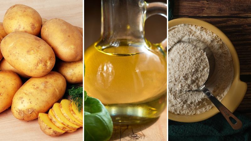 Nguyên liệu làm khoai tây lồng đèn