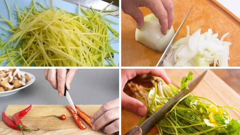 Sơ chế các nguyên liệu còn lại