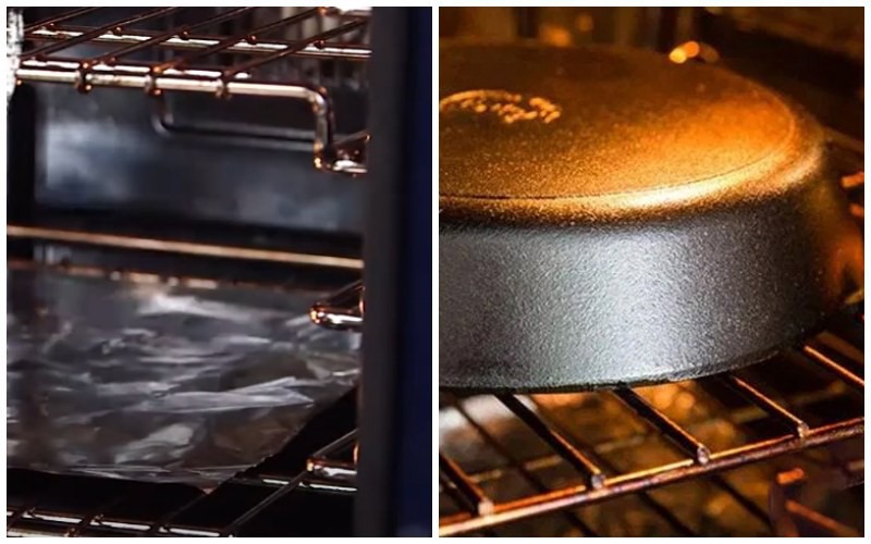 Sấy chảo bằng lò nướng