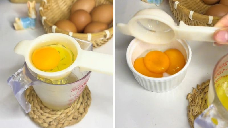 Tách lòng đỏ trứng